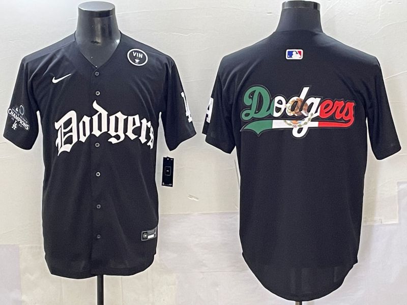 Men 2025 Los Angeles Dodgers Blank Black Seventh generation Joint Name Nike MLB Jersey style 23